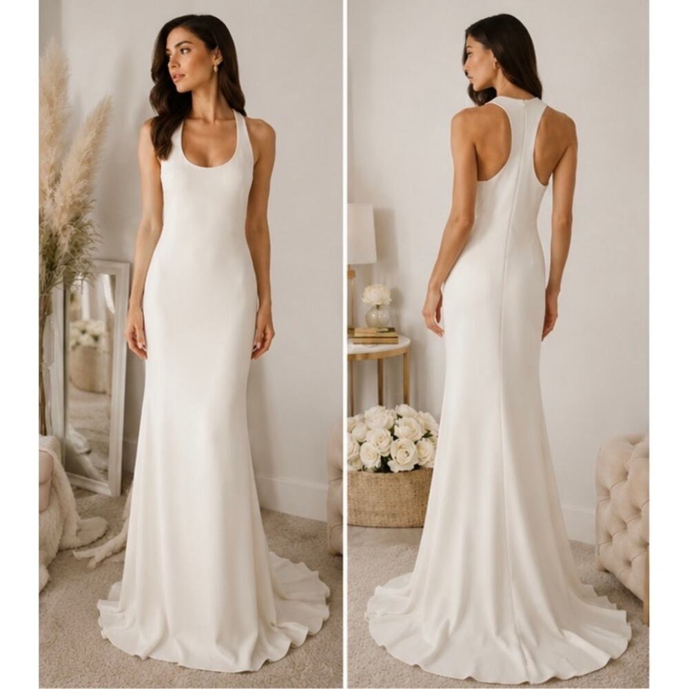 Michael Kors Collection Cream Scoop-Back Maxi Gown